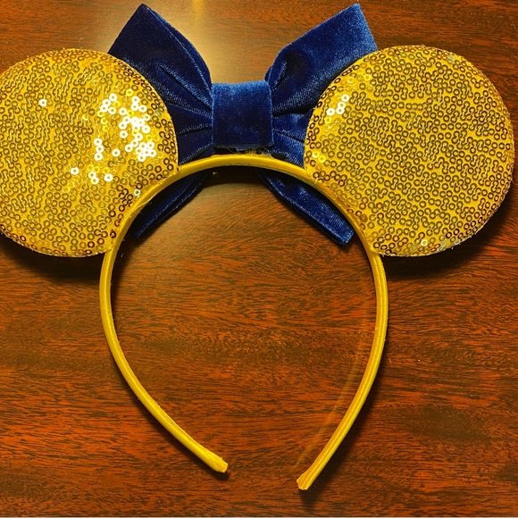 Disney Gold and Blue Minnie Mouse Ears Headband main image 5